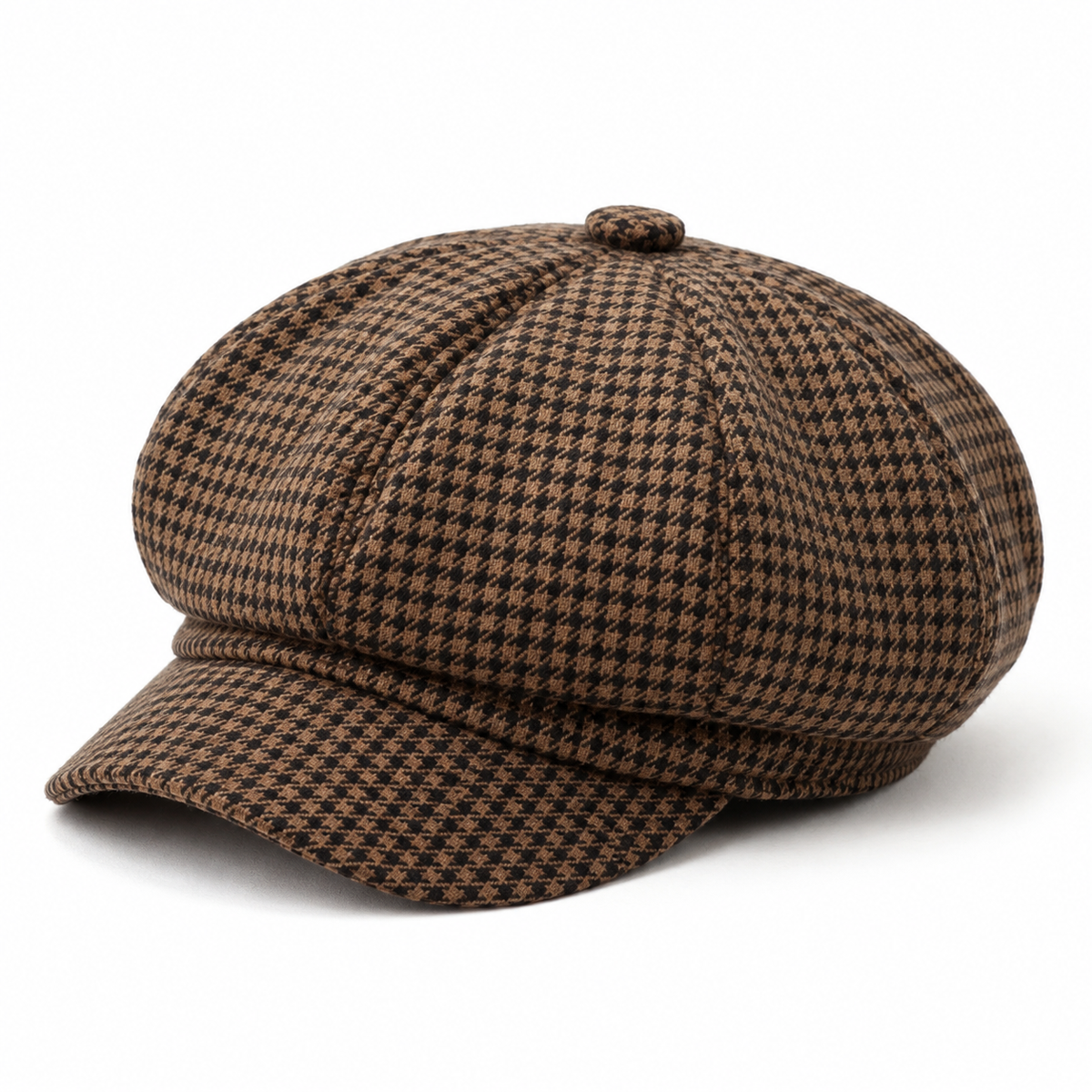 Houndstooth Baker Boy Cap