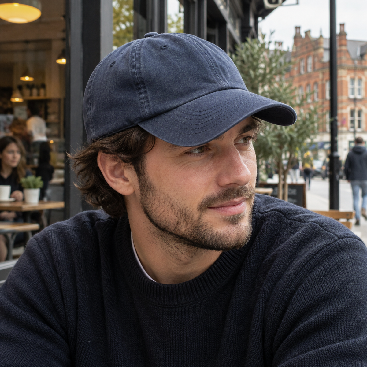 Washed Navy Cotton Dad Cap